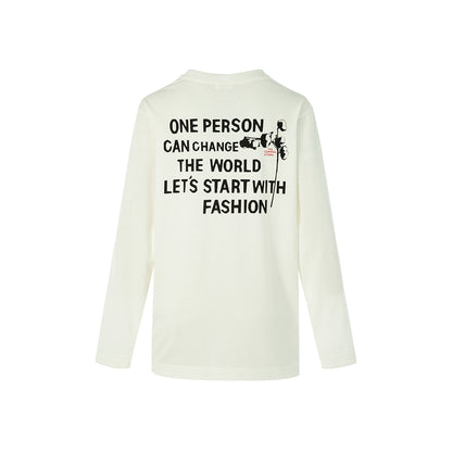 長袖プリントTシャツ