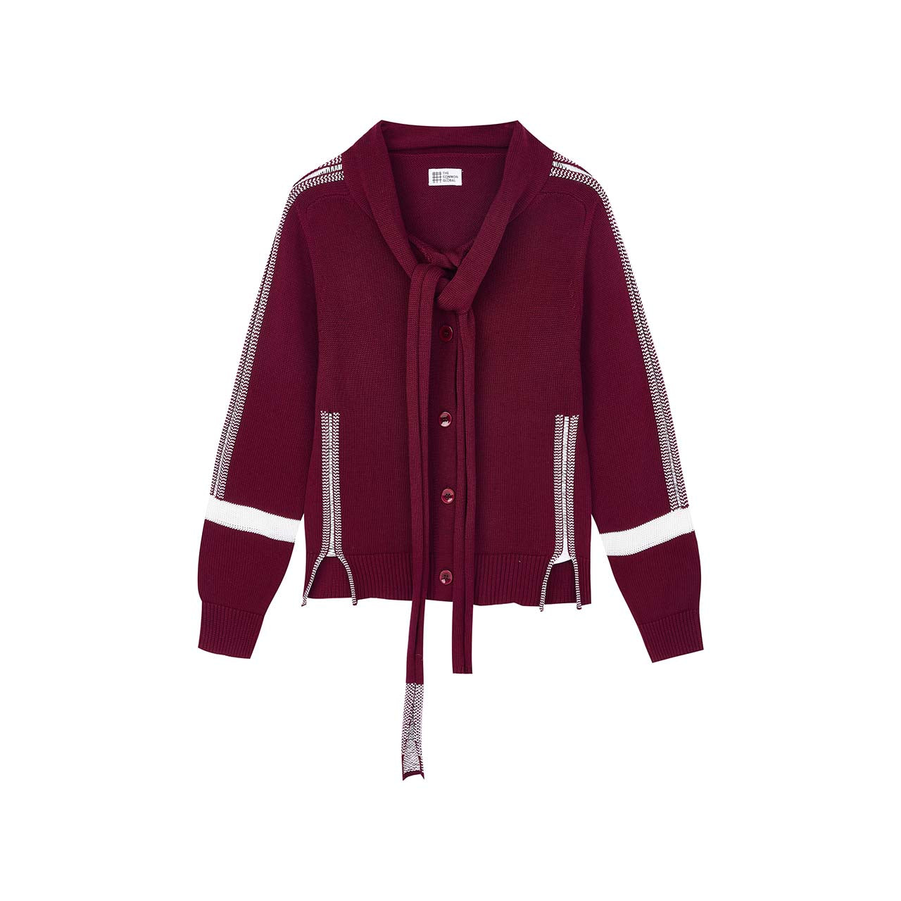 テープジャカードトリム スカーフカーディガン