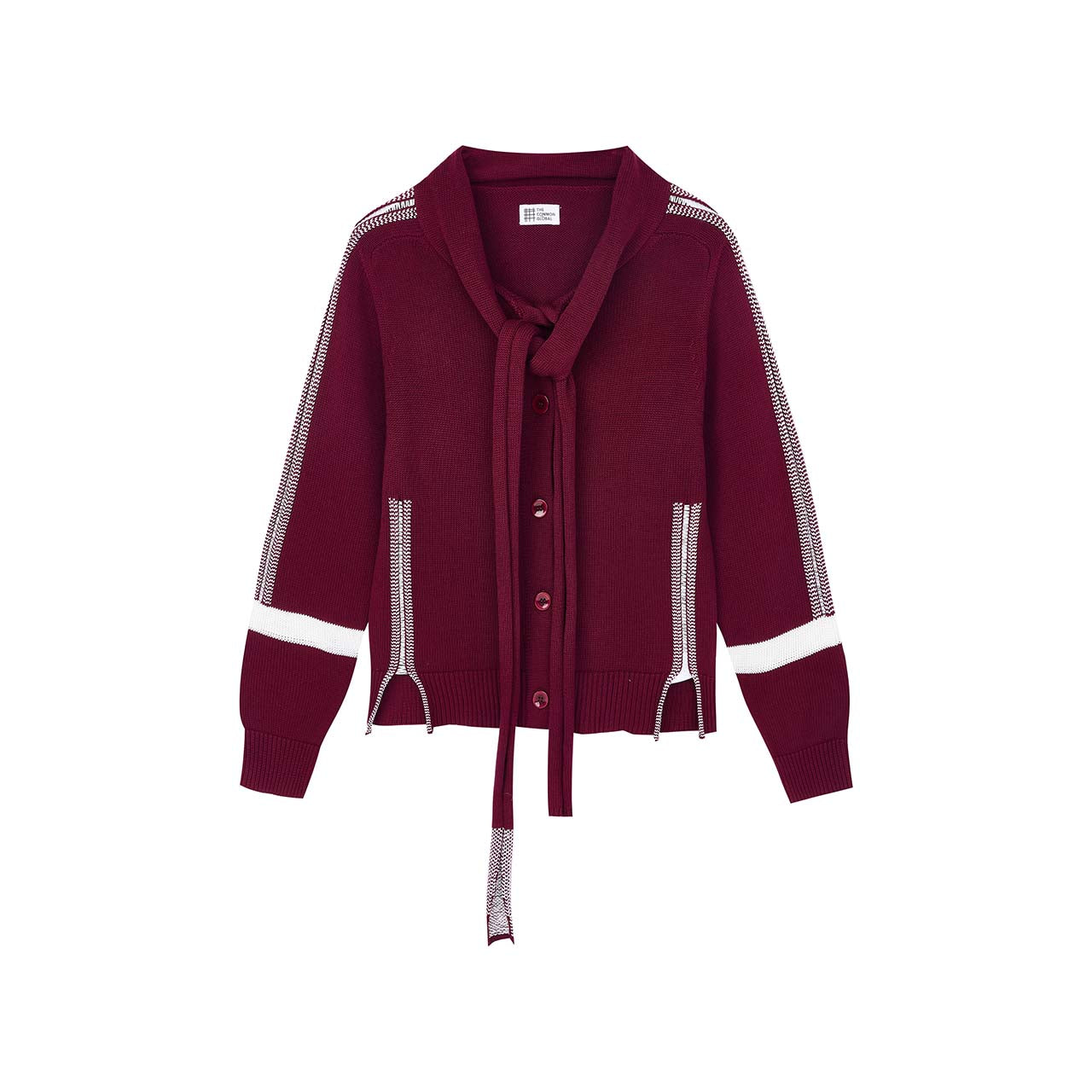 テープジャカードトリム スカーフカーディガン