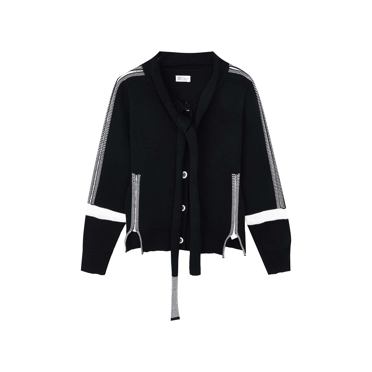 テープジャカードトリム スカーフカーディガン