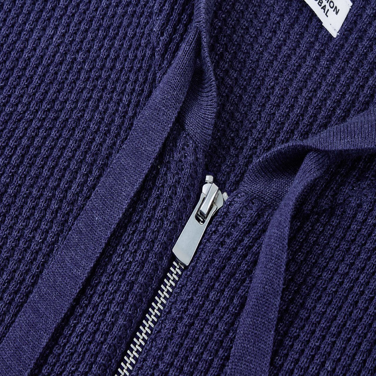 ワッフルロングスリーブフーディー カーディガン