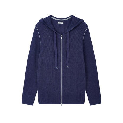 ワッフルロングスリーブフーディー カーディガン