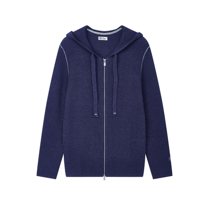 ワッフルロングスリーブフーディー カーディガン