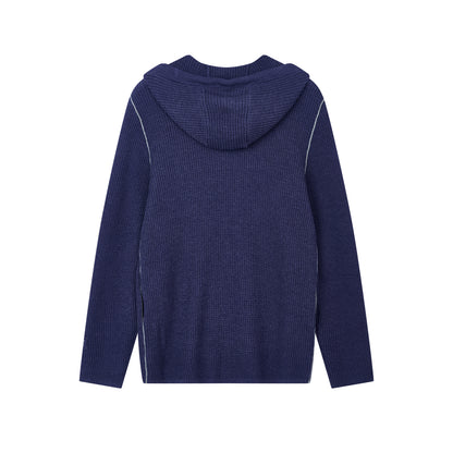 ワッフルロングスリーブフーディー カーディガン