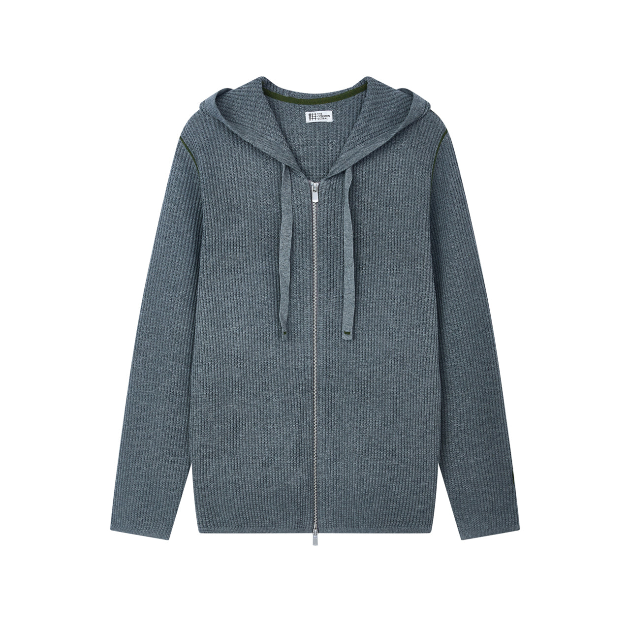 ワッフルロングスリーブフーディー カーディガン