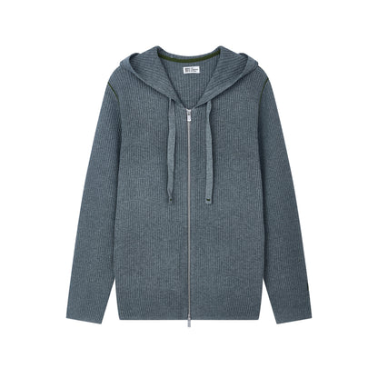 ワッフルロングスリーブフーディー カーディガン