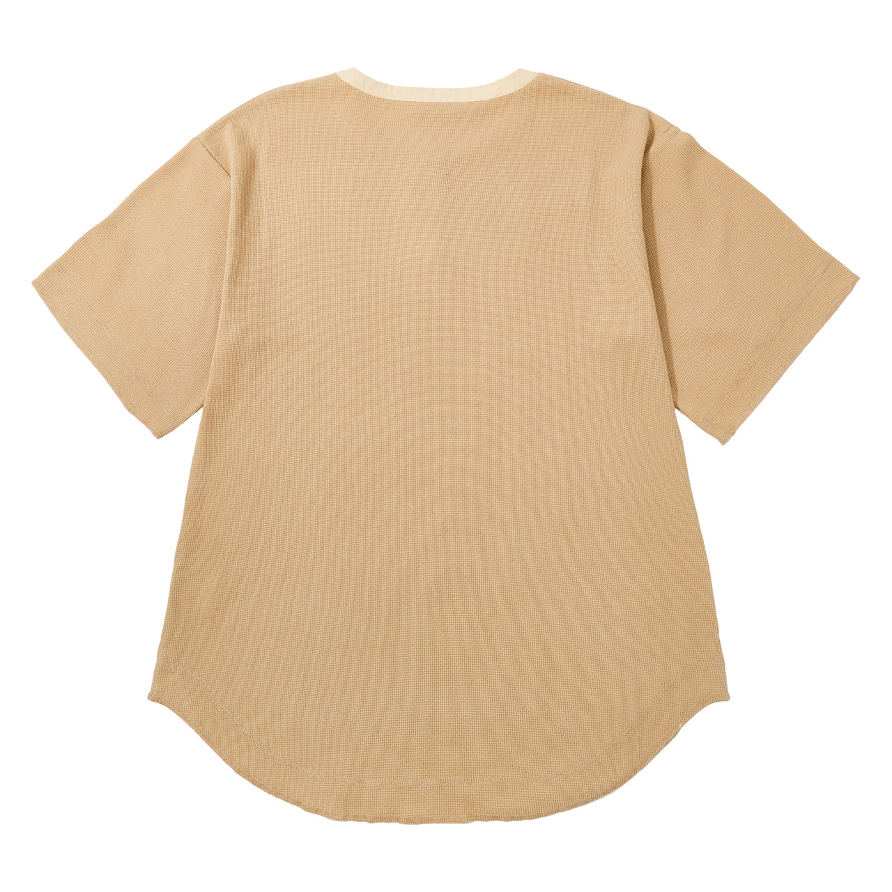 リサイクルポリエステルワッフルヘンリーネックTシャツ
