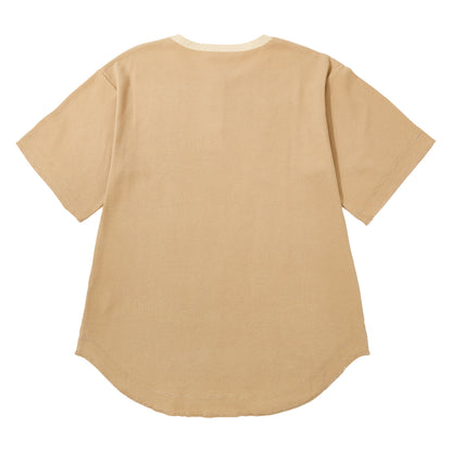 リサイクルポリエステルワッフルヘンリーネックTシャツ