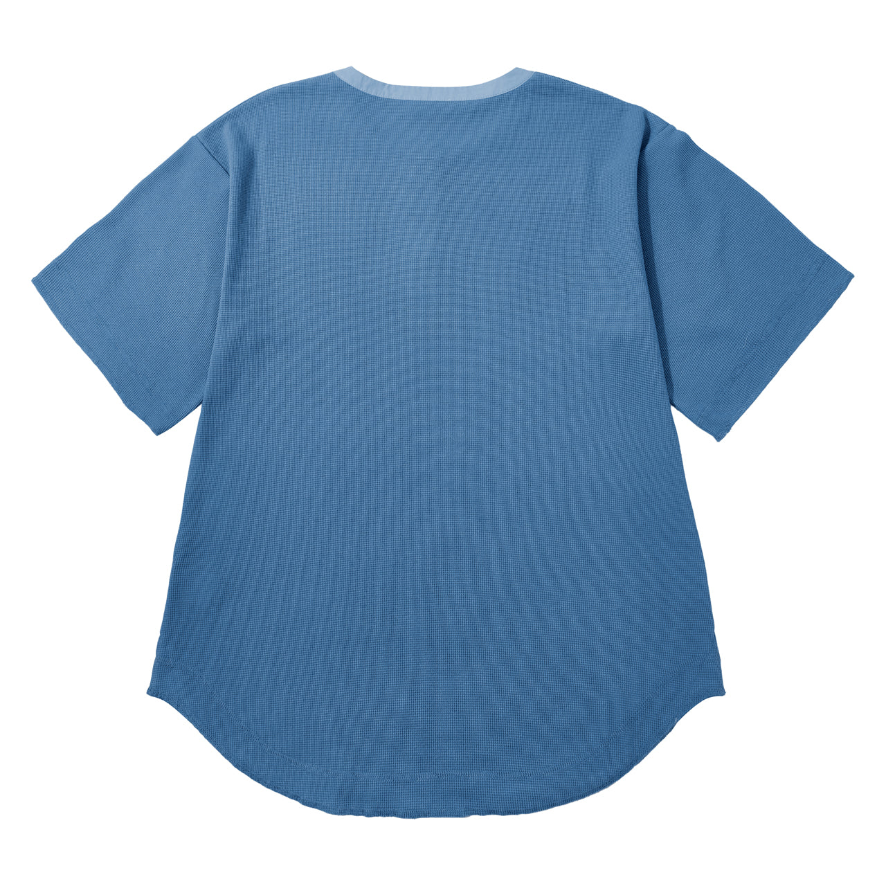 リサイクルポリエステルワッフルヘンリーネックTシャツ
