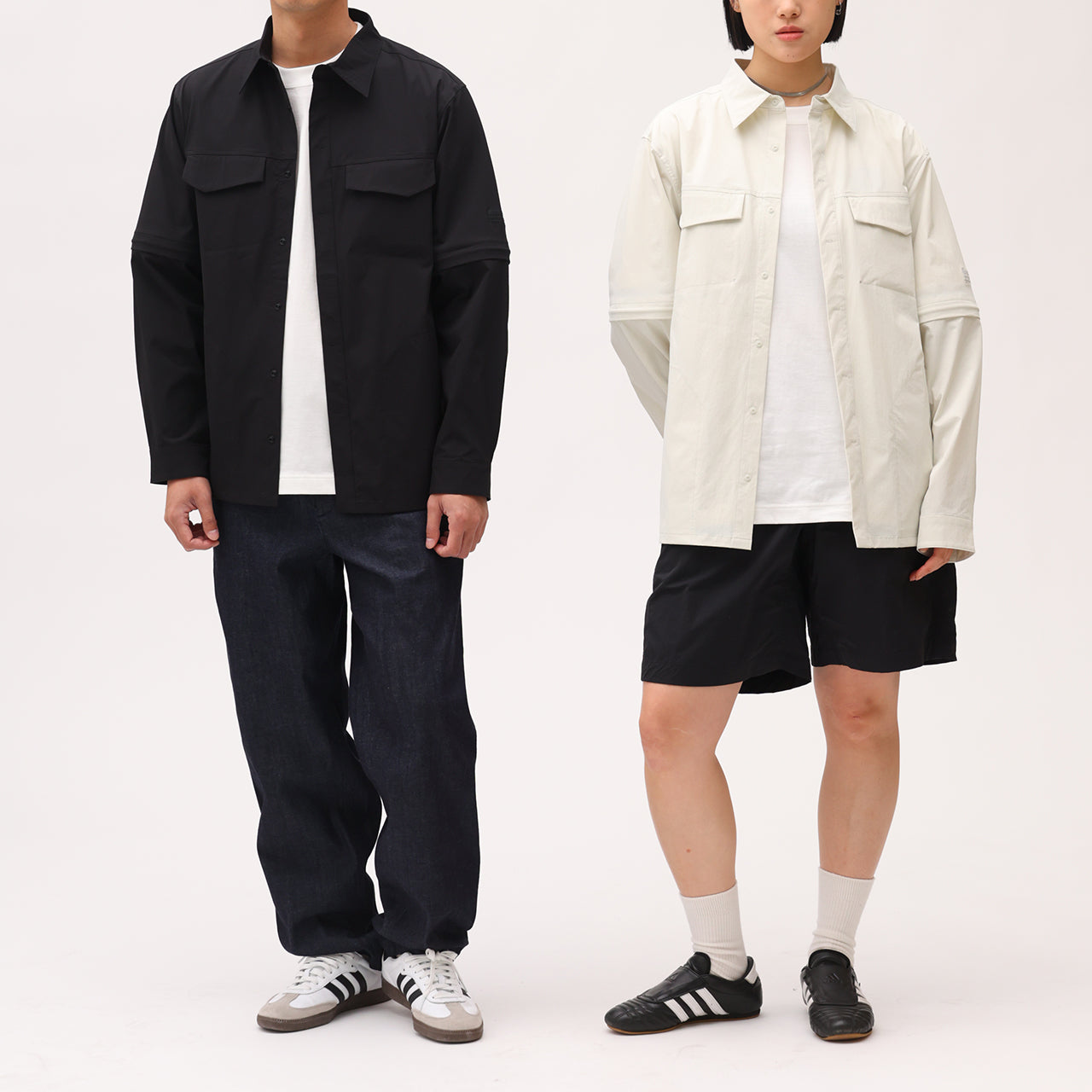 リサイクルナイロンストレッチスリーブ2WAYシャツ